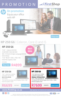 First Shop : HP Laptop Promo (16 Oct - 23 Oct 2018), page 1