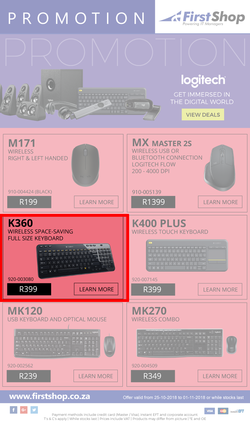 First Shop : Logitech (25 Oct - 1 Nov 2018), page 1