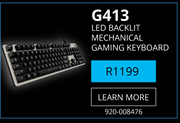 Logitech G413 LED Backlit Mechanical Gaming Keyboard 920-008476