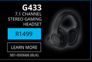 Logitech G433 7.1 Channel Stereo Gaming Headset 981-000668 (BLK)