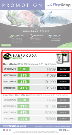 First Shop : Seagate Promotion (11 Oct - 18 Oct 2018), page 1