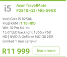 Acer i5 Travel Mate P2510-G2-MG-59NX