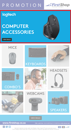 First Shop : Logitech Promo (24 Oct - 31 Oct 2019), page 1
