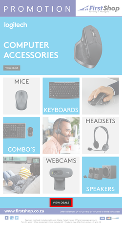 First Shop : Logitech Promo (24 Oct - 31 Oct 2019), page 1