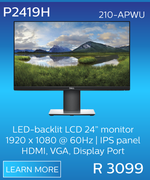 Dell P2419H 24" LED Backlit LCD Monitor 210-APWU