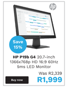 HP P19b G4 207 Inch LED Monitor