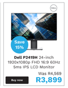 Dell P2419H 24 Inch LCD Monitor