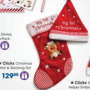 Clicks Christmas Hat & Stocking Set