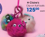 Claire's Clip On Fluff Balls