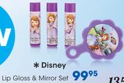 Sofia The First Disney Lip Gloss & Mirror Set