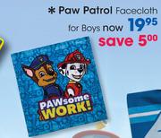Paw Patrol Facecloth For Boys