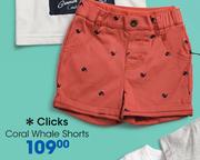 Clicks Coral Whale Shorts