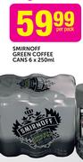 Smirnoff Green Coffee Cans-6x250ml
