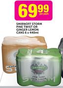 Smirnoff Storm Pine Twist Or Ginger Lemon Cans-6x440ml