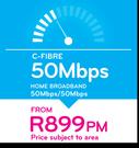 C-Fibre Home Broadband 50 Mbps/50 Mbps