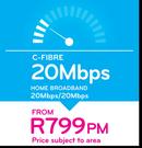 C-Fibre Home Broadband 20 Mbps/20 Mbps