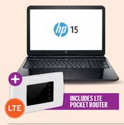 HP 15 Intel Celeron Laptop-On 4GB Total Data