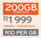Cell C Prepaid + Starter Pack- 200GB Total Data
