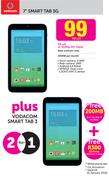 Vodacom 7" Smart Tab 3G + Vodacom Smart Tab 3-On MyMeg 250 TopUp