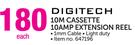 Digitech 10m Cassette 10 amp Extension Reel-Each