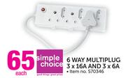 Simple Choice 6-Way Multiplug 3 x 16A And 3 x 6A-Each