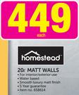 Homestead 20L Matt Walls-Each