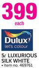 Dulux 5L Luxurious Silk White-Each