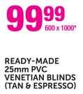 Ready-Made 25mm PVC Venetian Blinds Tan & Espresso-600 x 1000