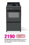 Defy 4 Burner Black Gas Stove DGS 168  SGG
