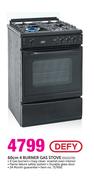 Defy 60cm 4 Burner Gas Stove DGS170