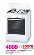 Bosch 4 Burner White Gas Cooker HGG223122Z