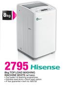 Hisense 8kg Top Load Washing Machine White WTS802