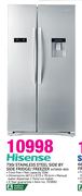 Hisense 730Ltr Stainless Steel Side By Side Fridge/Freezer H730SS-WD