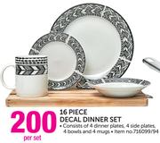 Decal 16 Piece Dinner Set-Per Set