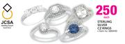 JCSA Sterling Silver CZ Rings-Each