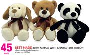 Best Made 30Cm Animal With Characters Ribbon-Each