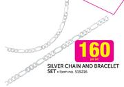 Silver Chain and Bracelet Set-Per Set