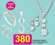 Sterling Silver Gift Sets With CZ-Per Set
