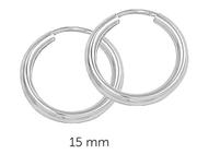 15mm Sterling Silver Earrings-Per Pair