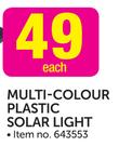 Multi-Colour Plastic Solar Light