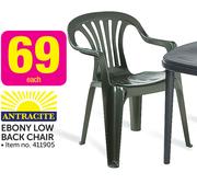 Antracite Ebony Low Back Chair-Each
