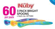 Nuby 3 Pack Bright Spoons-Per Pack