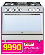 Defy 5 Burner Stainless Steel Gas Stove and Electric Oven DGS161