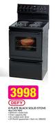 Defy 4 Plate Black Solid Stove BLK DSS 494