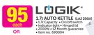 Logik 1.7Ltr Auto Kettle LAJ200A