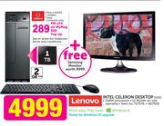 Lenovo Intel Celeron Desktop(H30)-On My Meg 500 Top Up