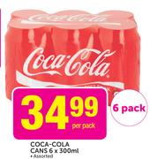 Coca-Cola Cans Assorted-6 x 300ml Per Pack