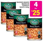 Rhodes Baked Beans In Tomato Sauce-4 x 410g