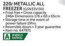 Bosch 220Ltr Metallic All Freezer GSN33VI30