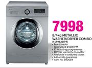 LG 8/4kg Metallic Washer/Dryer Combo F1496ADP4